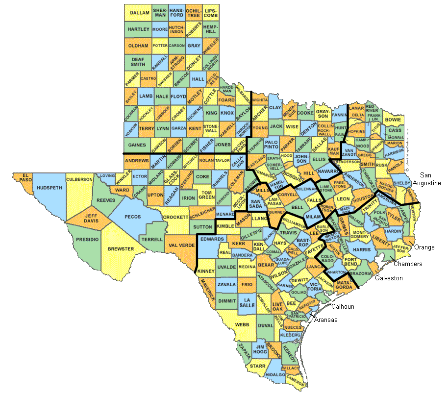 Texas County Map Texas County Map Texas • Mappery This Texas Map Contains Cities Roads 0403